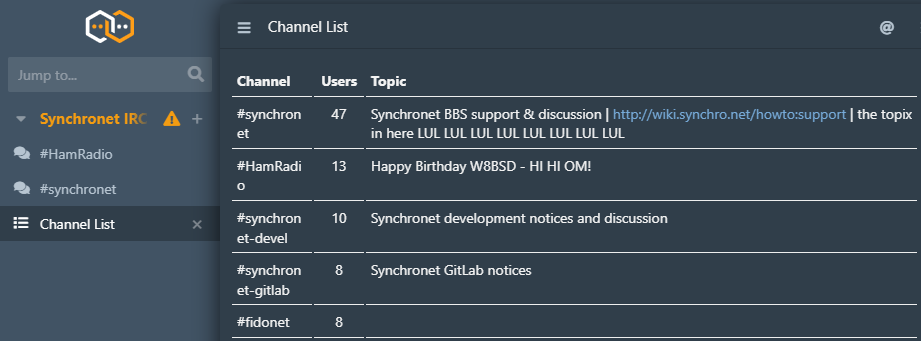 IRC (Internet Relay Chat) server and web client installed