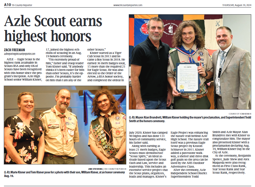 William's Eagle Scout rank